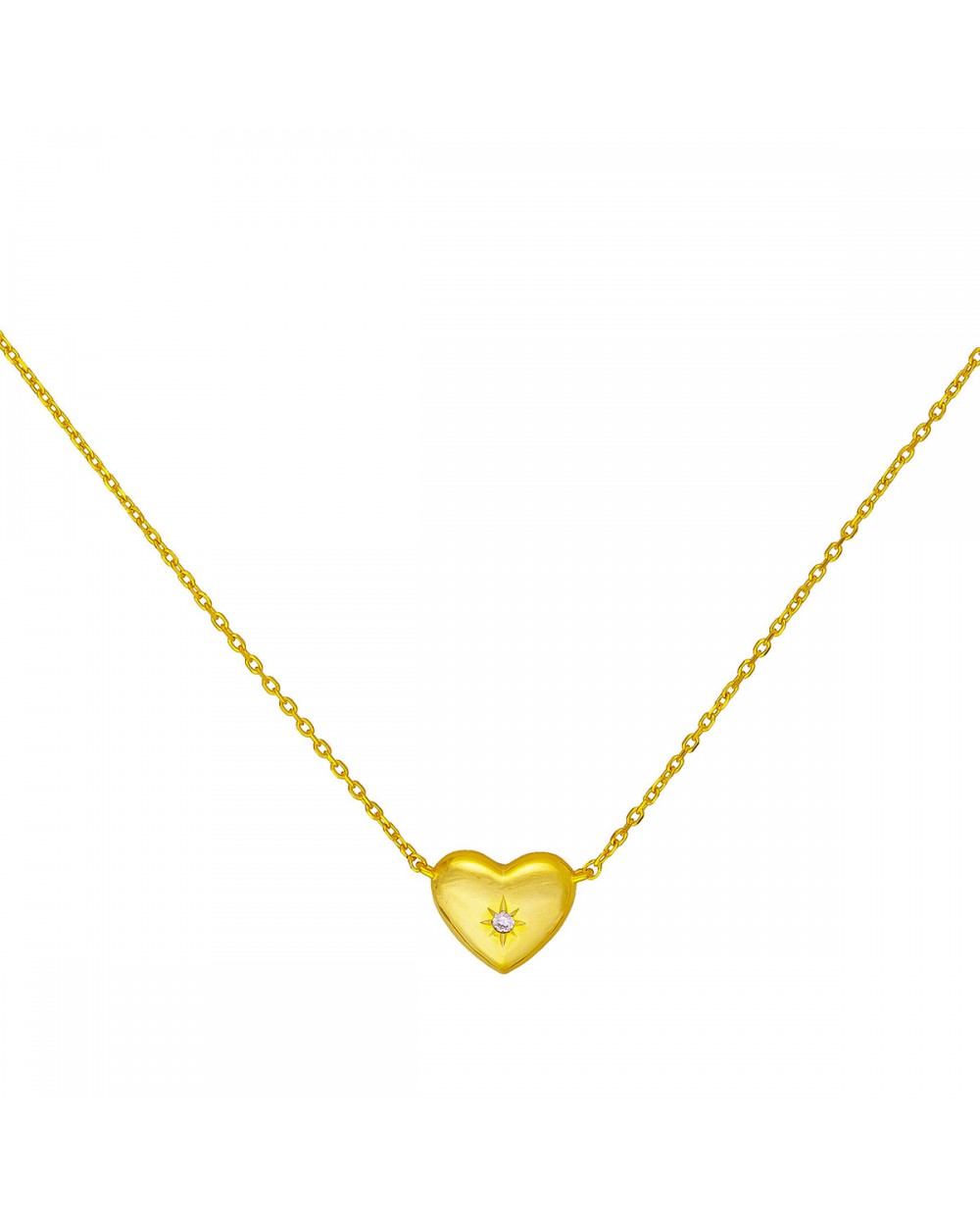 Κολιέ καρδιά, από επιχρυσωμένο  ασήμι 925 της Excite Fashion Jewellery. K-34-G Κοσμήματα