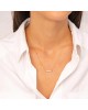 Κολιέ μπάρα με λευκά ζιργκόν από την Excite Fashion Jewellery, κίτρινο επιχρυσωμένο ασήμι 925. K-5-G-105 Κοσμήματα Κολιέ μπάρα με λευκά ζιργκόν από την Excite Fashion Jewellery, κίτρινο επιχρυσωμένο ασήμι 925. K-5-G-105 Κοσμήματα
