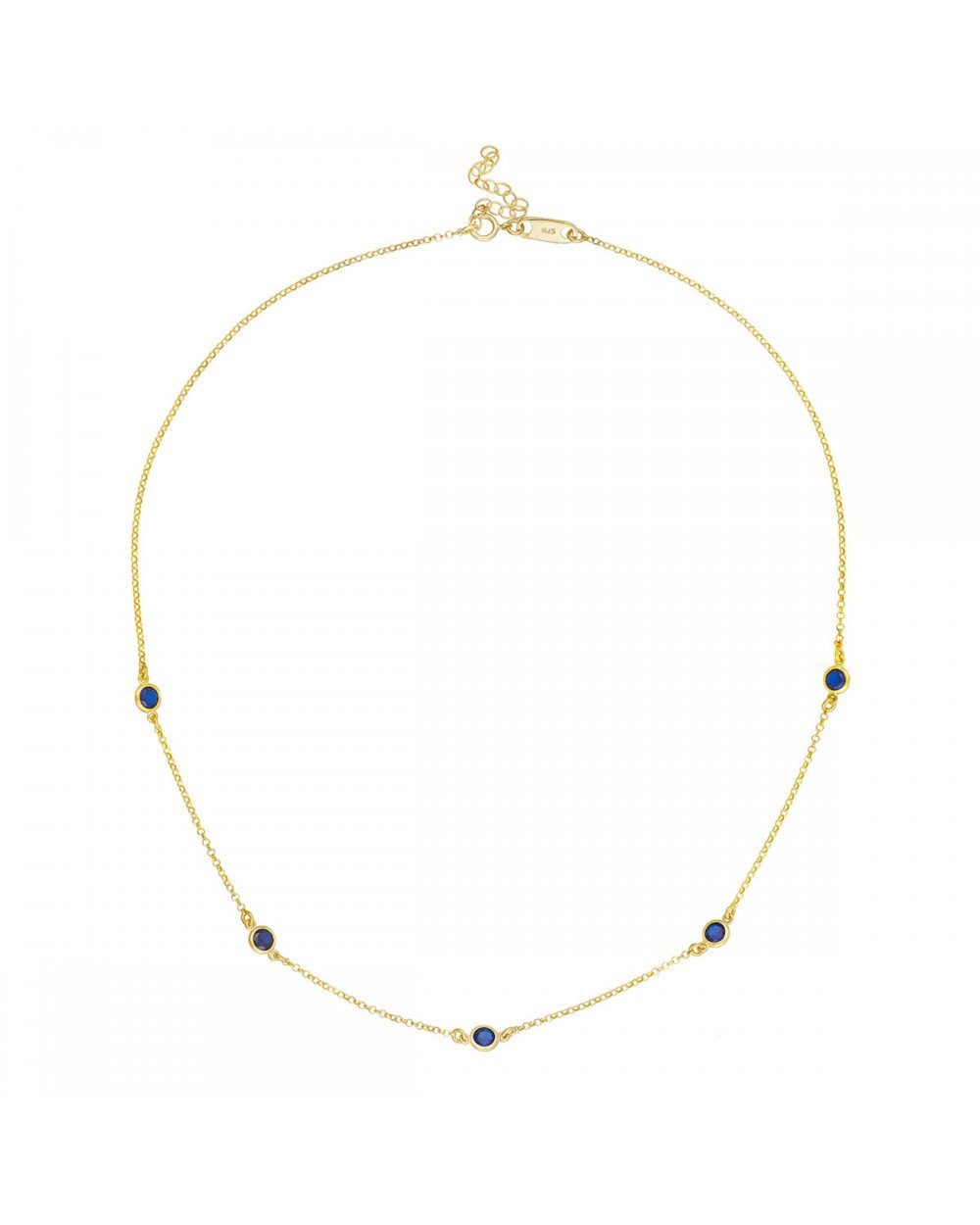Κολιέ Excite fashion jewellery με σειρά μπλέ ζιργκόν από επιπλατινωμένο ασήμι 925. K-68-MPLE-G-105 Κοσμήματα Κολιέ Excite fashion jewellery με σειρά μπλέ ζιργκόν από επιπλατινωμένο ασήμι 925. K-68-MPLE-G-105 Κοσμήματα