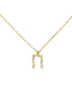 Κολιέ Excite Fashion Jewellery επιχρυσωμένο ασήμι 925, μονόγραμμα " Π " με λευκά ζιργκόν. K-MON-P-G-95 Κοσμήματα Κολιέ Excite Fashion Jewellery επιχρυσωμένο ασήμι 925, μονόγραμμα " Π " με λευκά ζιργκόν. K-MON-P-G-95 Κοσμήματα