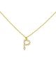 Κολιέ μονόγραμμα Ρ Excite fashion Jewellery με λευκά ζιργκόν επιχρυσωμένο ασήμι 925. K-MON-R-G-95 Κοσμήματα Κολιέ μονόγραμμα Ρ Excite fashion Jewellery με λευκά ζιργκόν επιχρυσωμένο ασήμι 925. K-MON-R-G-95 Κοσμήματα