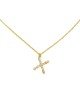 Κολιέ μονόγραμμα Χ Excite fashion Jewellery με λευκά ζιργκόν από επιχρυσωμένο ασήμι 925,. K-MON-X-G-95 Κοσμήματα Κολιέ μονόγραμμα Χ Excite fashion Jewellery με λευκά ζιργκόν από επιχρυσωμένο ασήμι 925,. K-MON-X-G-95 Κοσμήματα