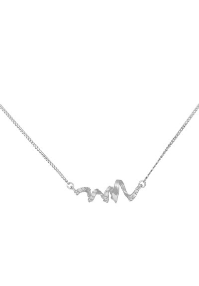 Κολιέ σπιράλ  με λευκά ζιργκόν από ασήμι 925 με επιπλατίνωση 18κ. της Excite Fashion Jewellery. N0729803-S