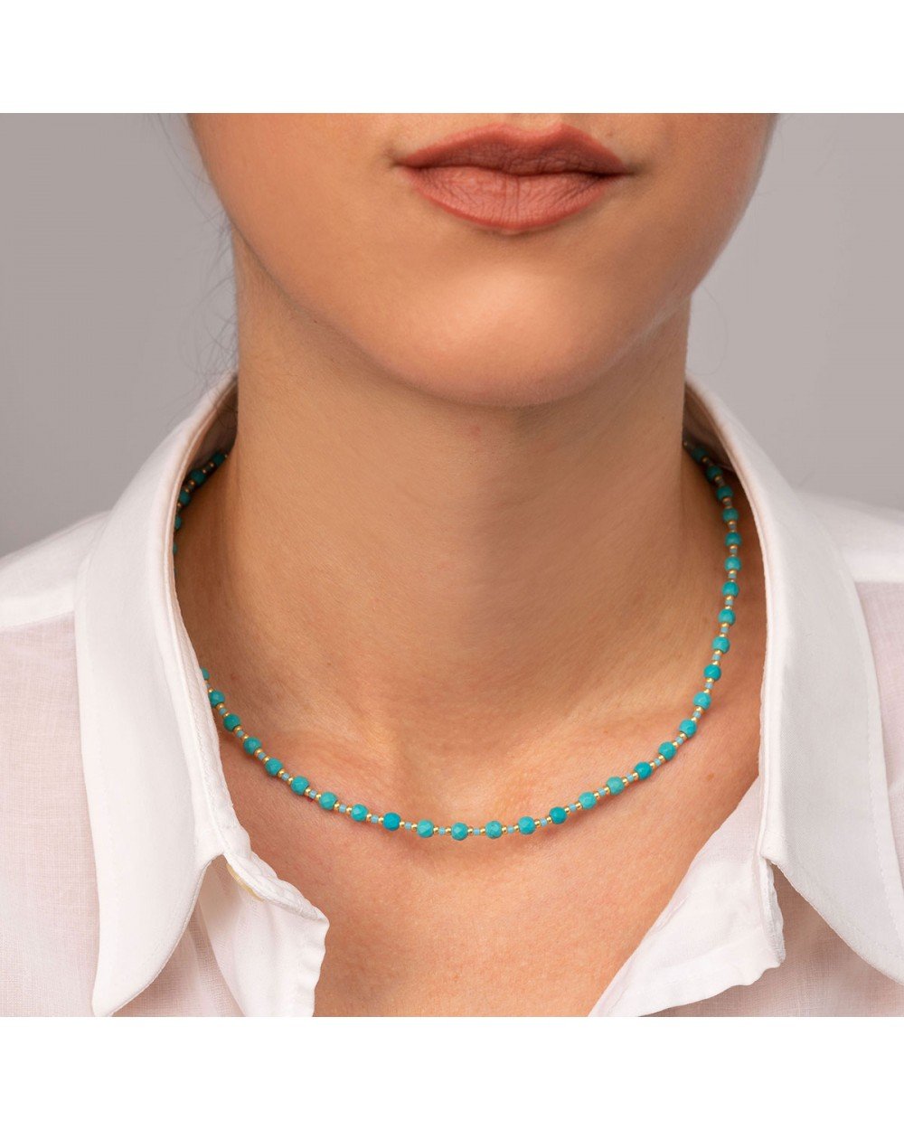 Κολιέ Boho της Excite Fashion Jewellery, με γαλάζιες πέτρες και χρυσές χάντρες. N-110403-115 Κοσμήματα Κολιέ Boho της Excite Fashion Jewellery, με γαλάζιες πέτρες και χρυσές χάντρες. N-110403-115 Κοσμήματα