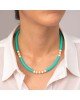 Κολιέ Boho της Excite Fashion Jewellery, με τιρκουάζ λευκές, καφέ, και χρυσές πλακέ χάντρες. N-110504-6 Κοσμήματα Κολιέ Boho της Excite Fashion Jewellery, με τιρκουάζ λευκές, καφέ, και χρυσές πλακέ χάντρες. N-110504-6 Κοσμήματα
