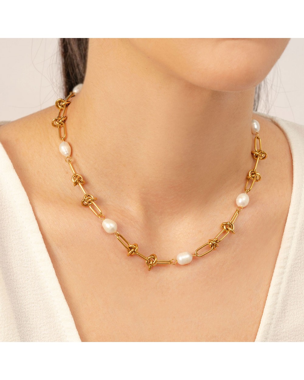 Κολιέ με Αλυσίδα και Λευκά Μαργαριτάρια – Excite Fashion Jewellery N-241-G Κοσμήματα Κολιέ με Αλυσίδα και Λευκά Μαργαριτάρια – Excite Fashion Jewellery N-241-G Κοσμήματα