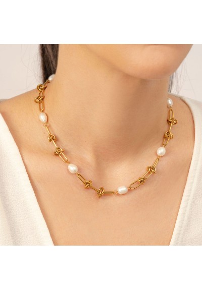 Κολιέ με Αλυσίδα και Λευκά Μαργαριτάρια – Excite Fashion Jewellery N-241-G Κολιέ με Αλυσίδα και Λευκά Μαργαριτάρια – Excite Fashion Jewellery N-241-G