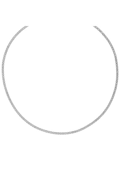 Ατσάλινο κολιέ με λευκά ζιργκόν της Excite Fashion Jewellery. N-5309-S Ατσάλινο κολιέ με λευκά ζιργκόν της Excite Fashion Jewellery. N-5309-S