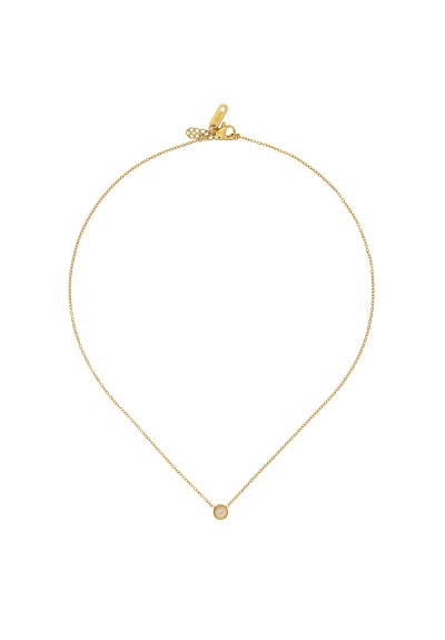 Κολιέ Excite Fashion Jewellery με μονόπετρο  στην αλυσίδα από επιχρυσωμένο  ανοξείδωτο ατσάλι (δεν μαυρίζει) N-68-79-G Κολιέ Excite Fashion Jewellery με μονόπετρο  στην αλυσίδα από επιχρυσωμένο  ανοξείδωτο ατσάλι (δεν μαυρίζει) N-68-79-G