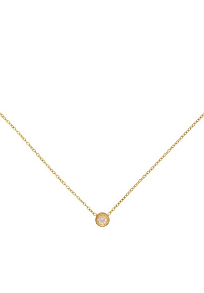 Κολιέ Excite Fashion Jewellery με μονόπετρο  στην αλυσίδα από επιχρυσωμένο  ανοξείδωτο ατσάλι (δεν μαυρίζει) N-68-79-G Κολιέ Excite Fashion Jewellery με μονόπετρο  στην αλυσίδα από επιχρυσωμένο  ανοξείδωτο ατσάλι (δεν μαυρίζει) N-68-79-G