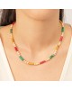 Κολιέ με πέρλες και πολύχρωμες πέτρες -Excite Fashion Jewellery. N-712-G Κοσμήματα Κολιέ με πέρλες και πολύχρωμες πέτρες -Excite Fashion Jewellery. N-712-G Κοσμήματα