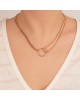 Modern short necklace with double chain on one side made of stainless steel. Available in Silver, gold, rose gold colors. N-89-058RG Κοσμήματα Modern short necklace with double chain on one side made of stainless steel. Available in Silver, gold, rose gold colors. N-89-058RG Κοσμήματα