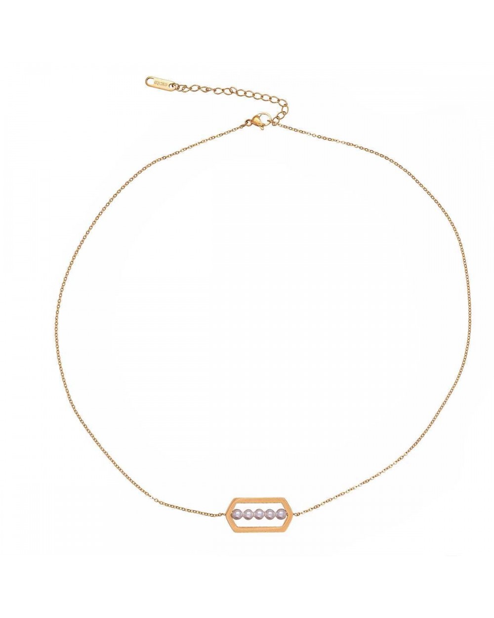 Short necklace with small pearls made of stainless steel. Available in Silver, gold, rose gold colors. N-89-060G Κοσμήματα Short necklace with small pearls made of stainless steel. Available in Silver, gold, rose gold colors. N-89-060G Κοσμήματα