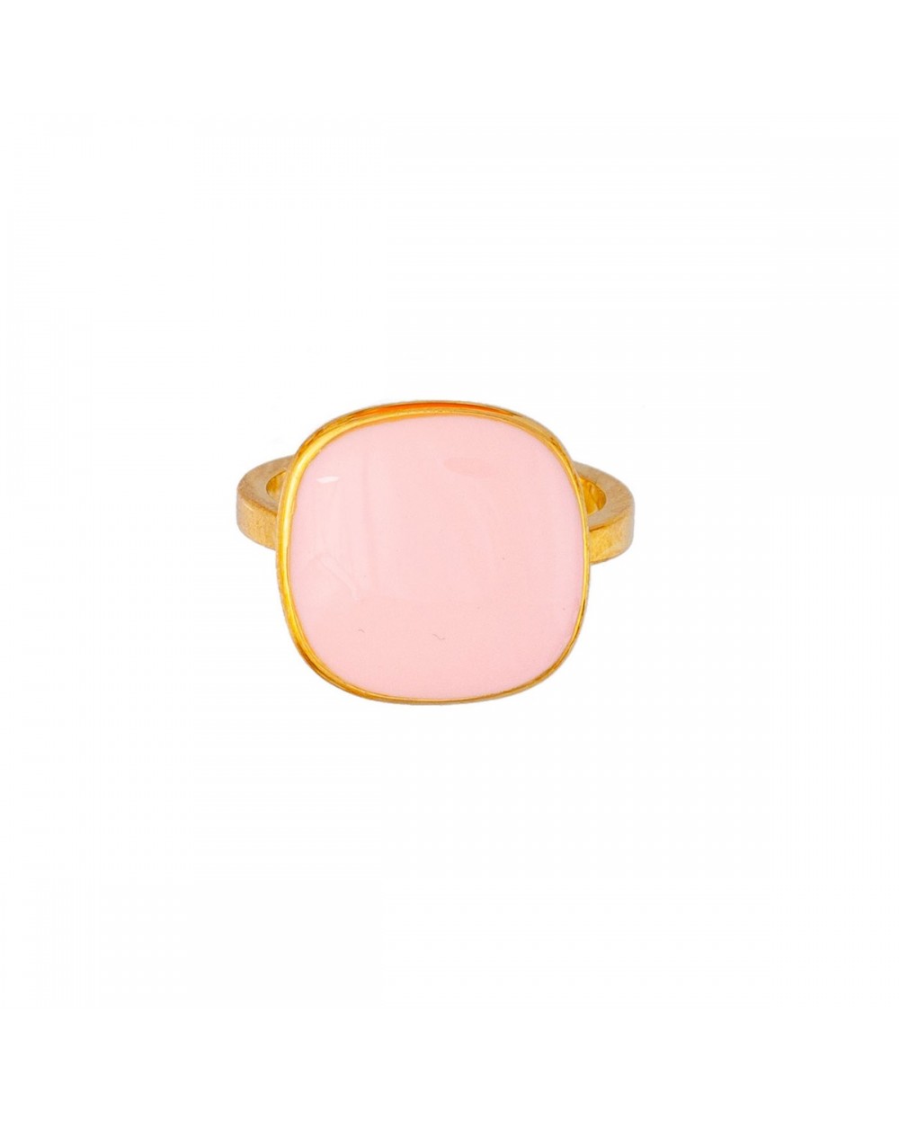 Ατσάλινο Δαχτυλίδι με Ροζ Σμάλτο της Excite Fashion Jewellery. R-3072-PINK Κοσμήματα