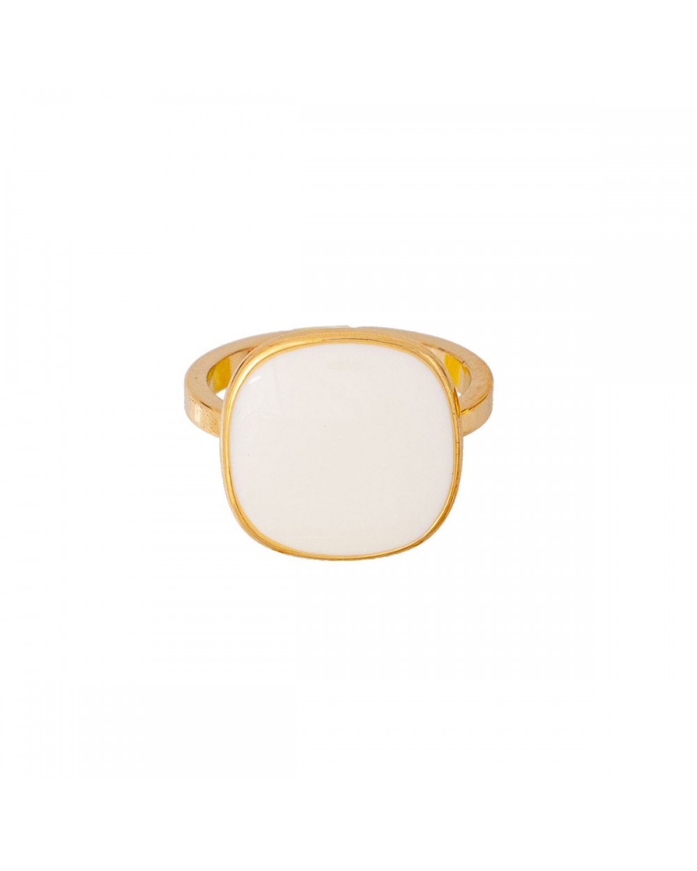 Ατσάλινο Δαχτυλίδι με Λευκό Σμάλτο της Excite Fashion Jewellery. R-3072-WHITE Κοσμήματα Ατσάλινο Δαχτυλίδι με Λευκό Σμάλτο της Excite Fashion Jewellery. R-3072-WHITE Κοσμήματα