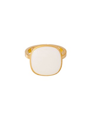 Ατσάλινο Δαχτυλίδι με Λευκό Σμάλτο της Excite Fashion Jewellery. R-3072-WHITE Ατσάλινο Δαχτυλίδι με Λευκό Σμάλτο της Excite Fashion Jewellery. R-3072-WHITE