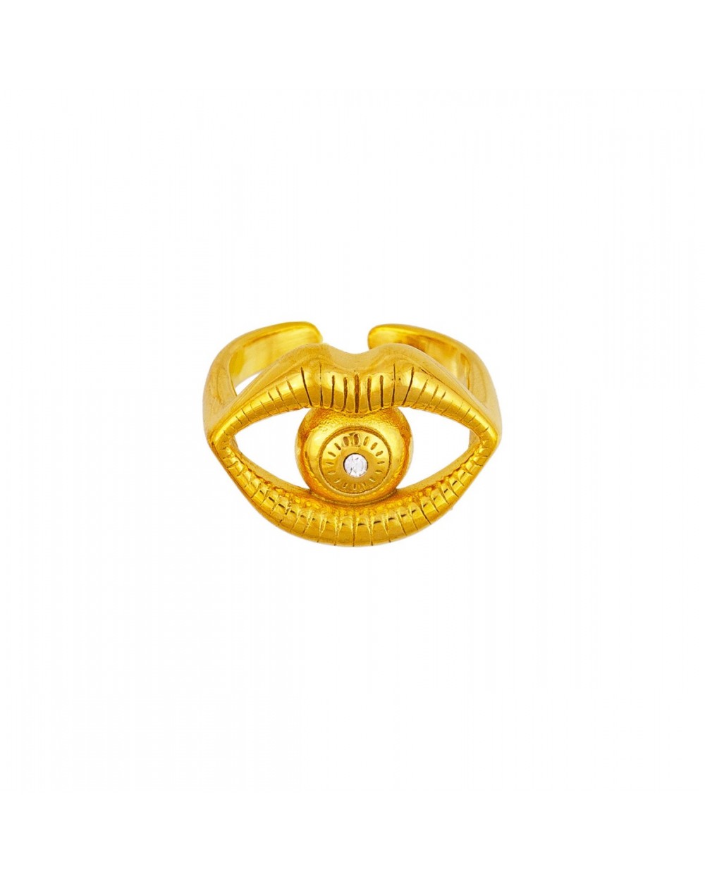 Εxcite Fashion Jewellery – Ατσάλινο Επιχρυσωμένο Δαχτυλίδι “Eye Lips” R-3596-G Κοσμήματα Εxcite Fashion Jewellery – Ατσάλινο Επιχρυσωμένο Δαχτυλίδι “Eye Lips” R-3596-G Κοσμήματα