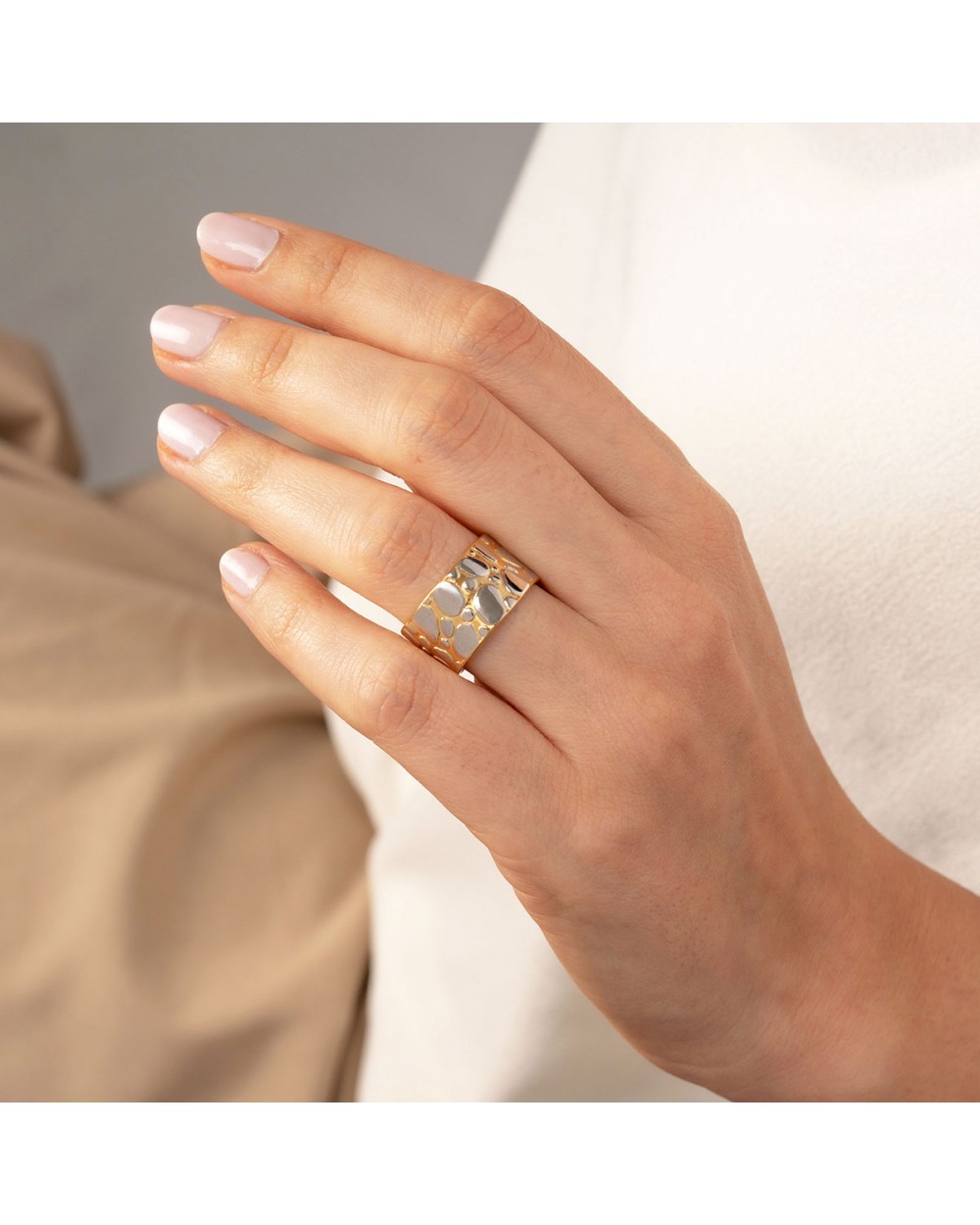 Ατσάλινο Δαχτυλίδι Διχρωμίας – Excite Fashion Jewellery R-3924-G Κοσμήματα