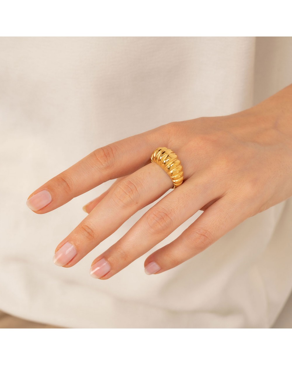 Επίχρυσο Δαχτυλίδι από Ατσάλι – Excite Fashion Jewellery R-JD2408003-G Κοσμήματα Επίχρυσο Δαχτυλίδι από Ατσάλι – Excite Fashion Jewellery R-JD2408003-G Κοσμήματα