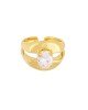 Εντυπωσιακό ανοιχτό δαχτυλίδι από την Excite Fashion Jewellery στολισμένο με λευκό ζιργκόν από ανοξείδωτο επιχρυσωμένο ατσάλι. R-YH1313-G-75 Κοσμήματα Εντυπωσιακό ανοιχτό δαχτυλίδι από την Excite Fashion Jewellery στολισμένο με λευκό ζιργκόν από ανοξείδωτο επιχρυσωμένο ατσάλι. R-YH1313-G-75 Κοσμήματα