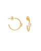 Κρικάκια Excite fashion jewellery απο επιχρυσωμένο ασήμι 925 με λευκά ζιργκόν. S-106-AS-G-83 Κοσμήματα