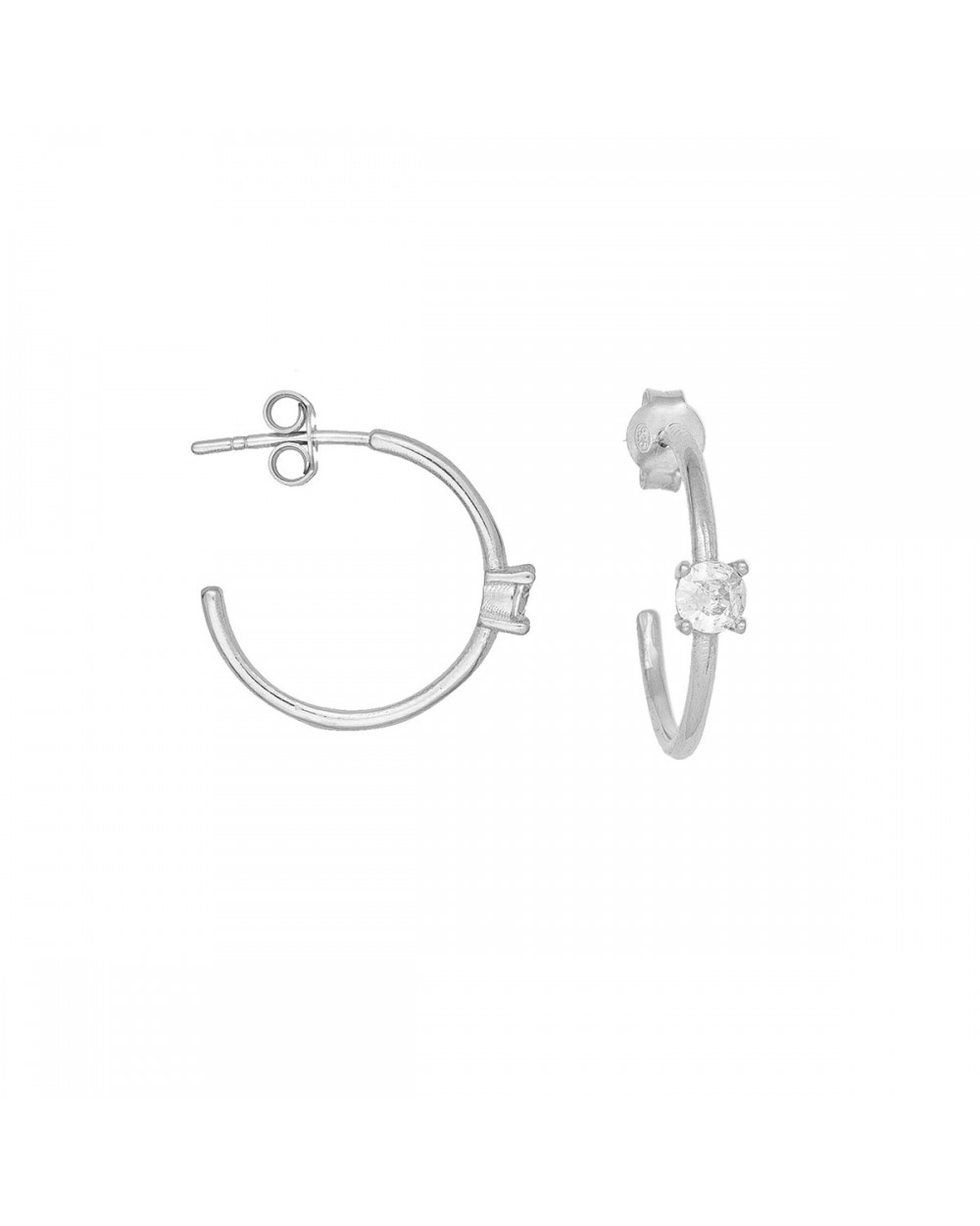 Κρικάκια Excite fashion jewellery απο επιπλατινωμένο ασήμι 925 με λευκά ζιργκόν.S-106-AS-S-83 Κοσμήματα Κρικάκια Excite fashion jewellery απο επιπλατινωμένο ασήμι 925 με λευκά ζιργκόν.S-106-AS-S-83 Κοσμήματα