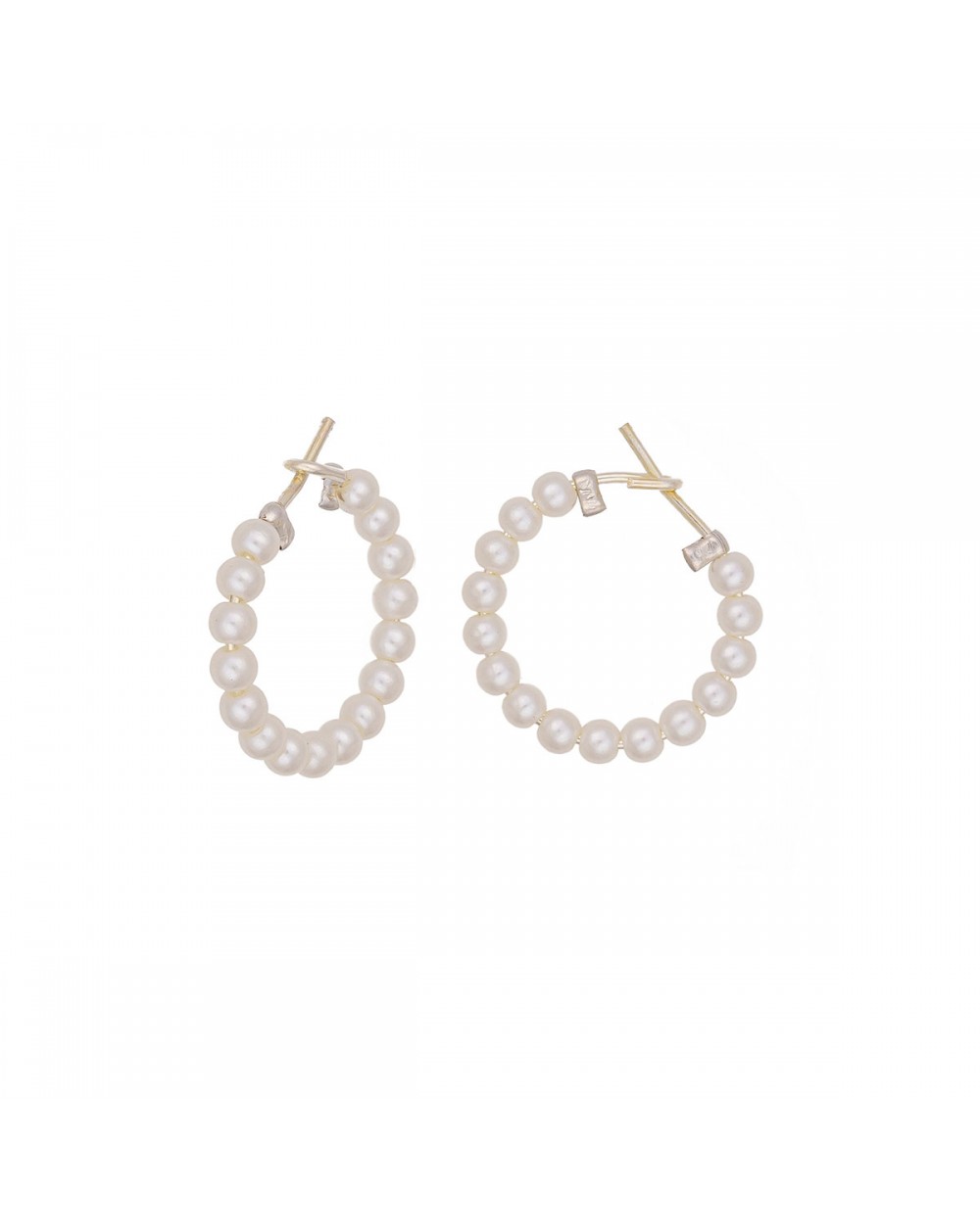 Σκουλαρίκια Excite Fashion Jewellery, ασημί ατσάλινοι κρίκοι με πέρλες. S-1579-03-4 Κοσμήματα Σκουλαρίκια Excite Fashion Jewellery, ασημί ατσάλινοι κρίκοι με πέρλες. S-1579-03-4 Κοσμήματα