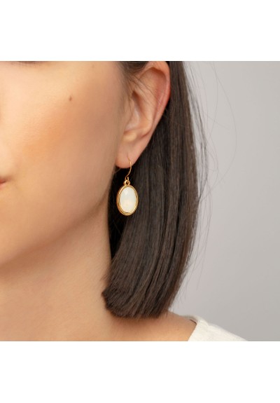 Επίχρυσα ατσάλινα σκουλαρίκια με ivory κρύσταλλο της Excite Fashon Jewellery S-1716-01-60 Επίχρυσα ατσάλινα σκουλαρίκια με ivory κρύσταλλο της Excite Fashon Jewellery S-1716-01-60