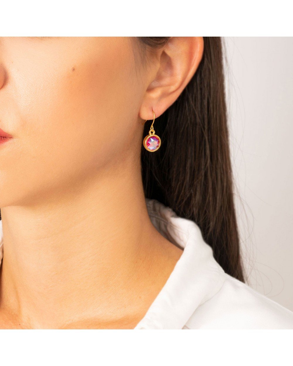 Χειροποίητα σκουλαρίκια Excite Fashion Jewellery με φούξια κρύσταλλο από επιχρυσωμένο ατσάλι S-1726-01-32-5 Κοσμήματα Χειροποίητα σκουλαρίκια Excite Fashion Jewellery με φούξια κρύσταλλο από επιχρυσωμένο ατσάλι S-1726-01-32-5 Κοσμήματα