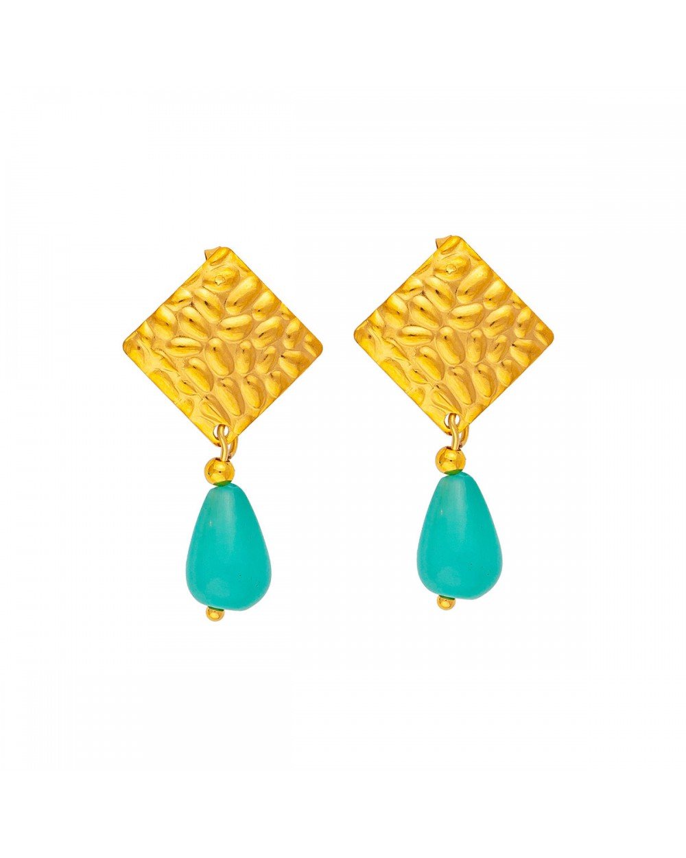 Χειροποίητα κρεμαστά σκουλαρίκια της Excite Fashion Jewellery, ανάγλυφο επίχρυσο μοτίφ, πράσινη κρεμαστή σταγόνα, από ανοξείδωτο ατσάλι. S-1763-08 Κοσμήματα Χειροποίητα κρεμαστά σκουλαρίκια της Excite Fashion Jewellery, ανάγλυφο επίχρυσο μοτίφ, πράσινη κρεμαστή σταγόνα, από ανοξείδωτο ατσάλι. S-1763-08 Κοσμήματα