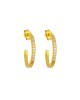 Κρίκοι Excite Fashion Jewellery με λευκά ζιργκόν από επιχρυσωμένο ασήμι 925. S-25-AS-G-75 Κοσμήματα Κρίκοι Excite Fashion Jewellery με λευκά ζιργκόν από επιχρυσωμένο ασήμι 925. S-25-AS-G-75 Κοσμήματα