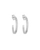 Σκουλαρίκια Excite Fashion Jewellery  επιπλατινωμένο ασήμι 925, κρίκοι με λευκά  ζιργκόν. Κοσμήματα