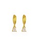 Μικρά κρικάκια Excite Fashion Jewellery απο επιχρυσωμένο ασήμι 925 και κρεμαστό στοιχείο σε σχήμα σταγόνας με λευκά ζιργκόν.S-28-AS-G-85 Κοσμήματα