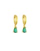 Μικρά κρικάκια Excite Fashion Jewellery απο επιχρυσωμένο ασήμι 925 και κρεμαστό στοιχείο σε σχήμα σταγόνας με πράσινα ζιργκόν.S-28-PRASI-G-85 Κοσμήματα
