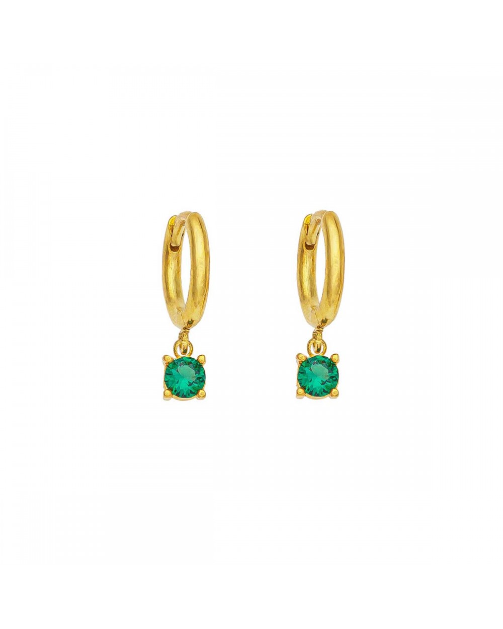 Κρικάκια Excite Fashion Jewellery επιχρυσωμένο ασήμι 925 με κρεμαστά πράσινα ζιργκόν. S-31-PRAS-G-85 Κοσμήματα Κρικάκια Excite Fashion Jewellery επιχρυσωμένο ασήμι 925 με κρεμαστά πράσινα ζιργκόν. S-31-PRAS-G-85 Κοσμήματα