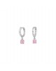 Κρικάκια Excite Fashion Jewellery απο επιπλατινωμένο ασήμι 925 και κρεμαστό στοιχείο με ροζ ζιργκόν. S-31-ROZ-S-85 Κοσμήματα Κρικάκια Excite Fashion Jewellery απο επιπλατινωμένο ασήμι 925 και κρεμαστό στοιχείο με ροζ ζιργκόν. S-31-ROZ-S-85 Κοσμήματα