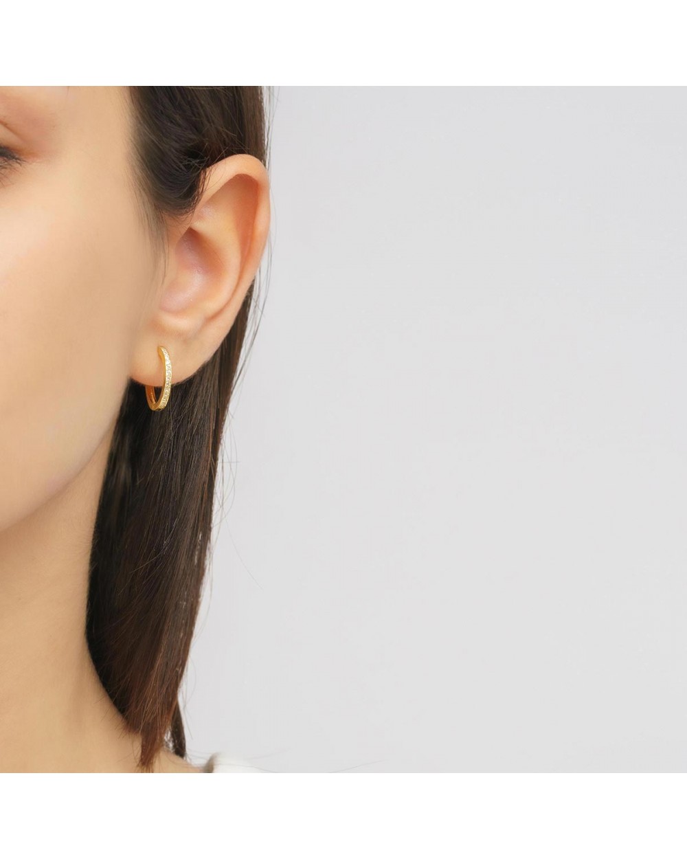 Σκουλαρίκια Excite Fashion Jewellery επιχρυσωμένο ασήμι 925, κρικάκια με λευκά ζιργκόν. S-40-AS-G-71 Κοσμήματα Σκουλαρίκια Excite Fashion Jewellery επιχρυσωμένο ασήμι 925, κρικάκια με λευκά ζιργκόν. S-40-AS-G-71 Κοσμήματα