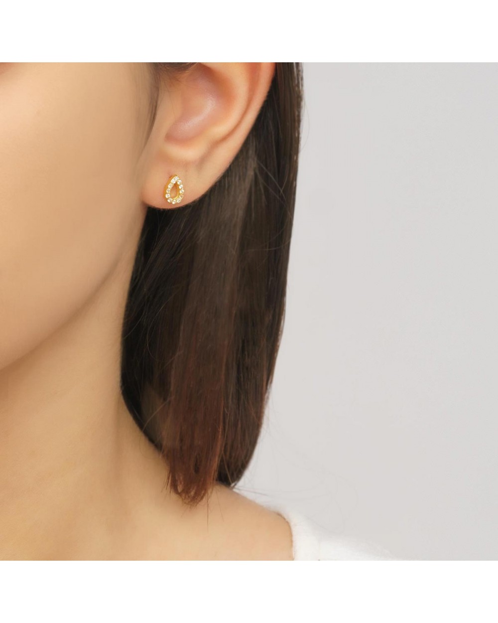 Σκουλαρίκια σταγόνα Excite fashion Jewellery με λευκά ζιργκόν από επιχρυσωμένο ασήμι 925. S-63-AS-G-7 Κοσμήματα Σκουλαρίκια σταγόνα Excite fashion Jewellery με λευκά ζιργκόν από επιχρυσωμένο ασήμι 925. S-63-AS-G-7 Κοσμήματα