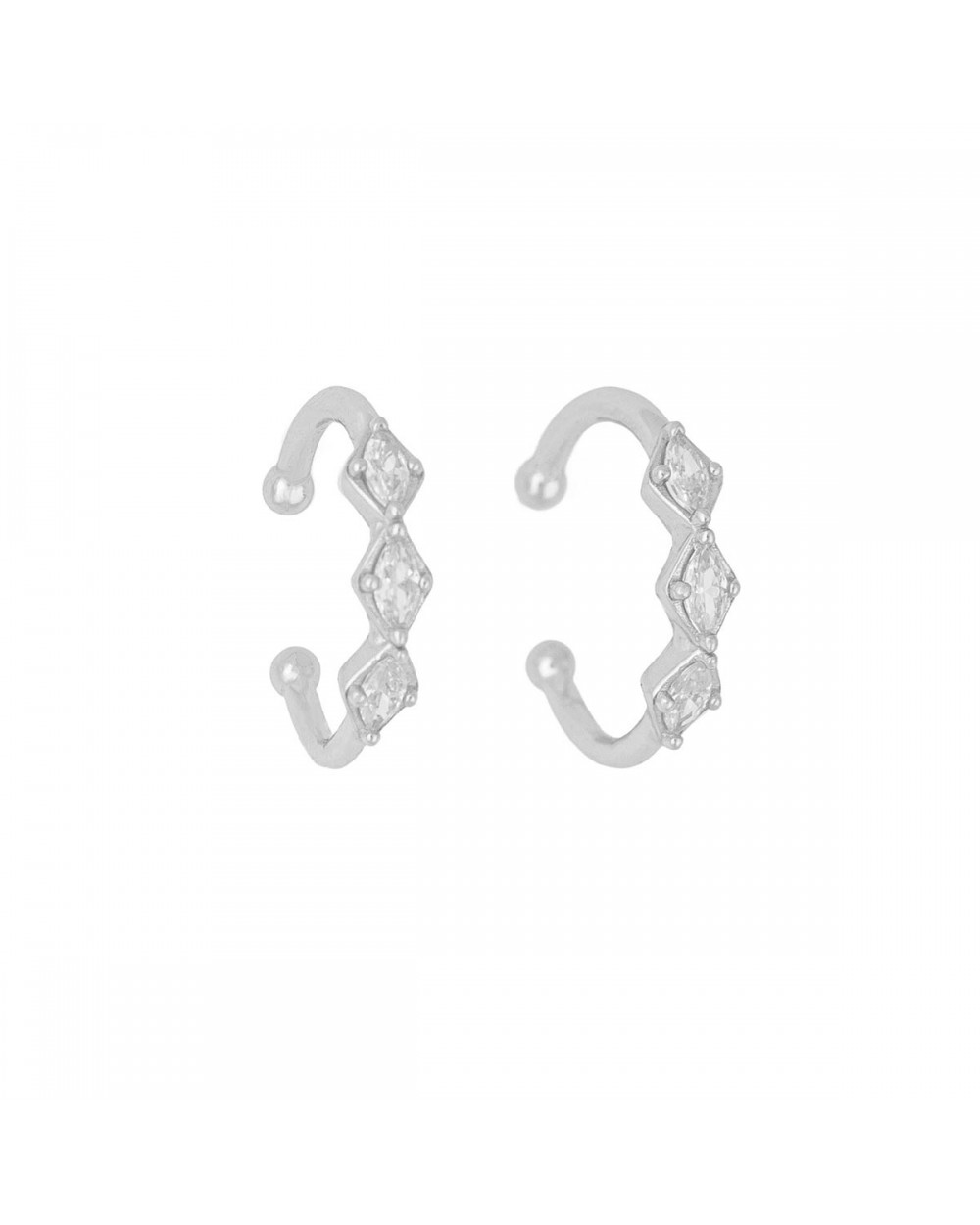 Κρίκος ear cuff επιπλατινωμένο ασήμι 925, με λευκά ζιργκόν, της Excite Fashion Jewellery S-63-S-69 Κοσμήματα Κρίκος ear cuff επιπλατινωμένο ασήμι 925, με λευκά ζιργκόν, της Excite Fashion Jewellery S-63-S-69 Κοσμήματα