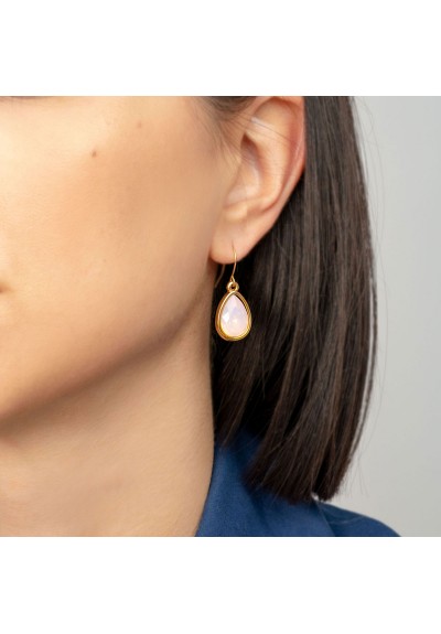 Επίχρυσα ατσάλινα σκουλαρίκια σχέδιο δαρκρυ με  κρύσταλλο της Excite Fashion Jewellery. S-852-01-11 Επίχρυσα ατσάλινα σκουλαρίκια σχέδιο δαρκρυ με  κρύσταλλο της Excite Fashion Jewellery. S-852-01-11