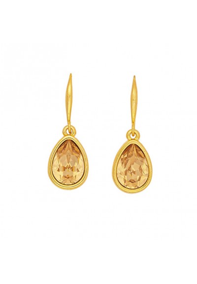 Χειροποίητα επιχρυσωμένα σκουλαρίκια Excite Fashion Jewellery με κρύσταλλα Swarovski σε μελί απόχρωση. S-852-01-19-8 Χειροποίητα επιχρυσωμένα σκουλαρίκια Excite Fashion Jewellery με κρύσταλλα Swarovski σε μελί απόχρωση. S-852-01-19-8
